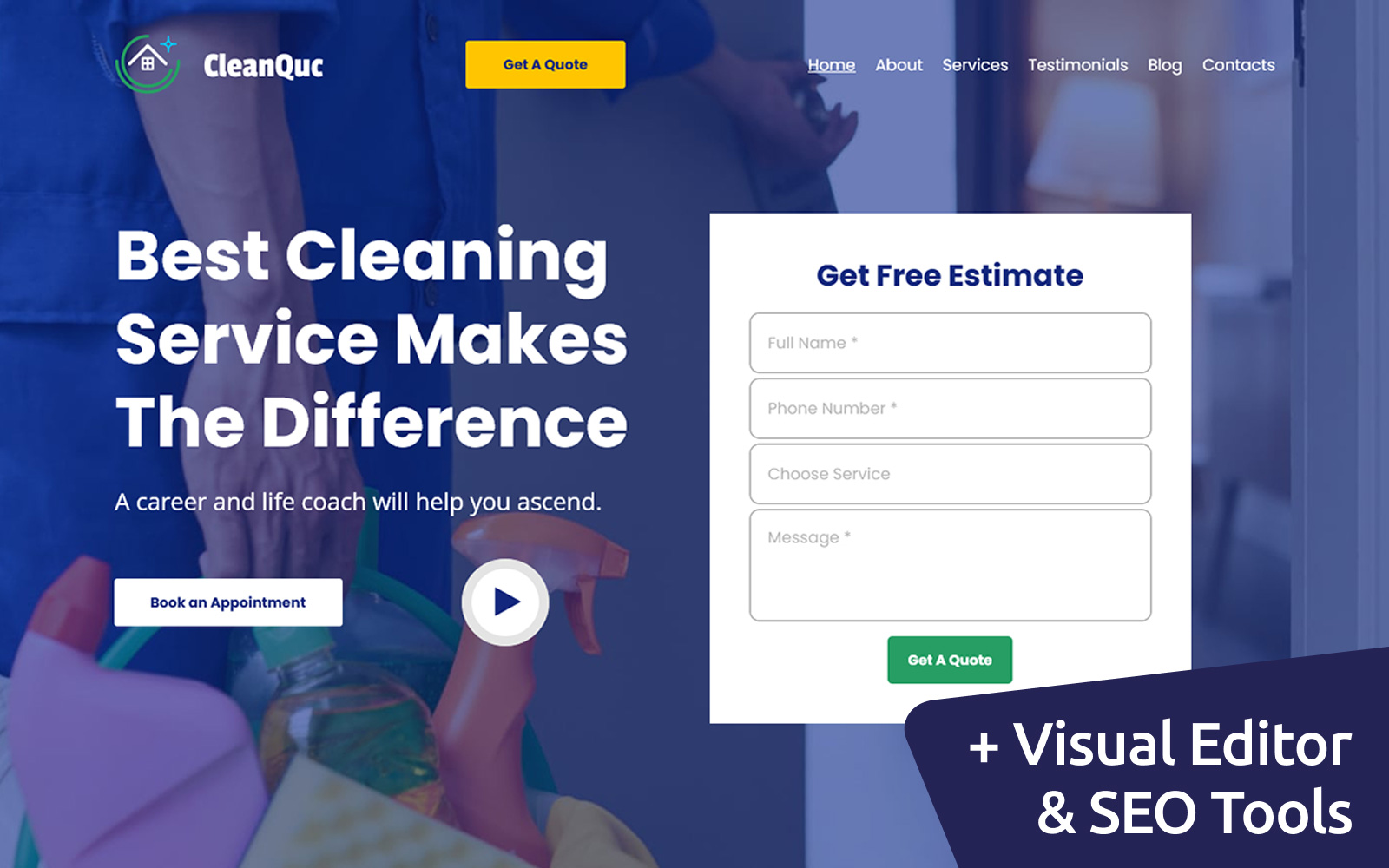 House Cleaning Website Design by MotoCMS