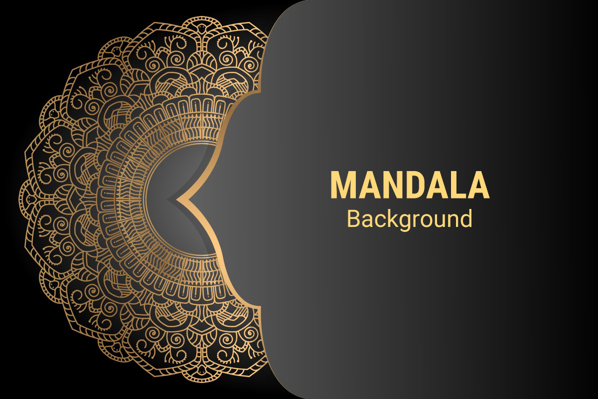 Mandala Vector with Golden Style Background