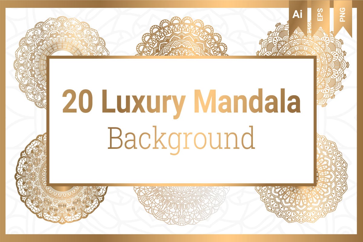 20 Luxury Mandala Background Bundle