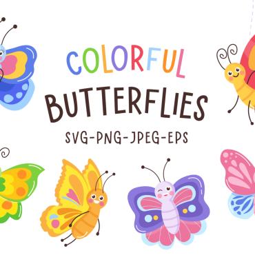 Butterflies Vector Illustrations Templates 271399