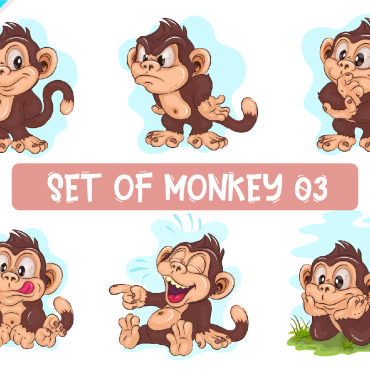 Cartoon Monkey Vectors Templates 271497