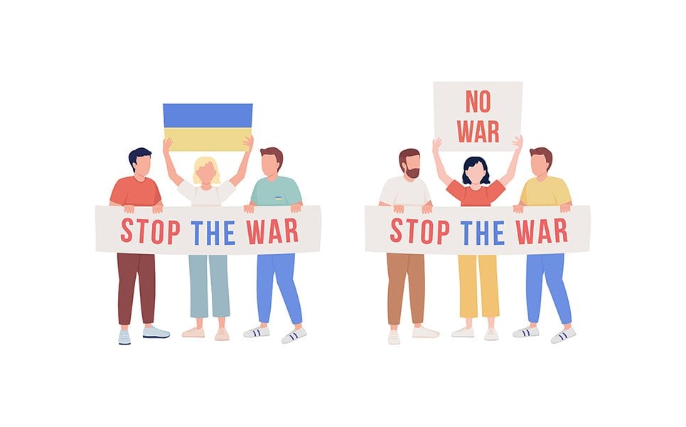 Activists semi flat color vector characters set