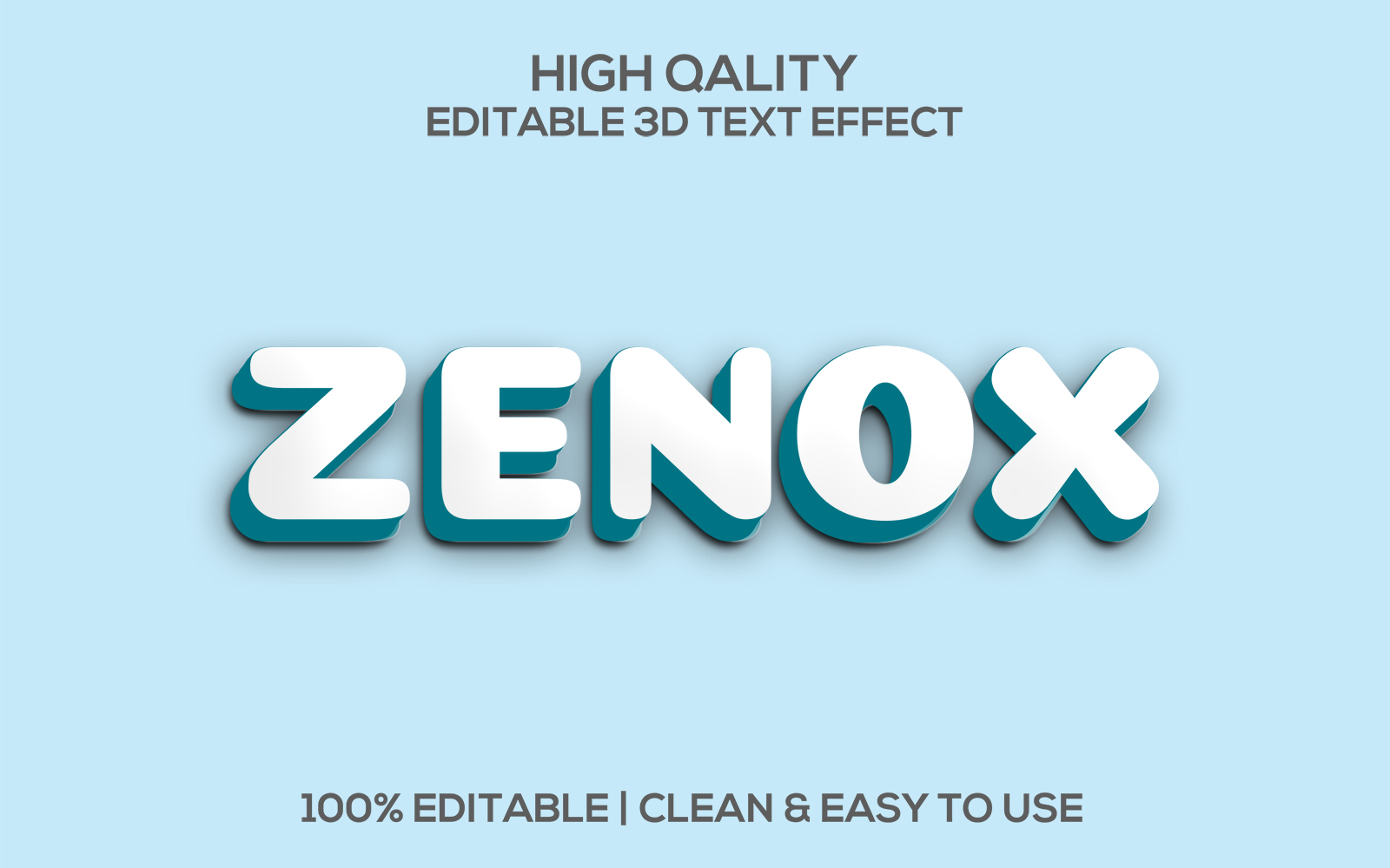Zenox | 3D Zenox Cartoon Text Style | Zenox Editable Psd Text Effect | Modern Zenox Psd Font Style