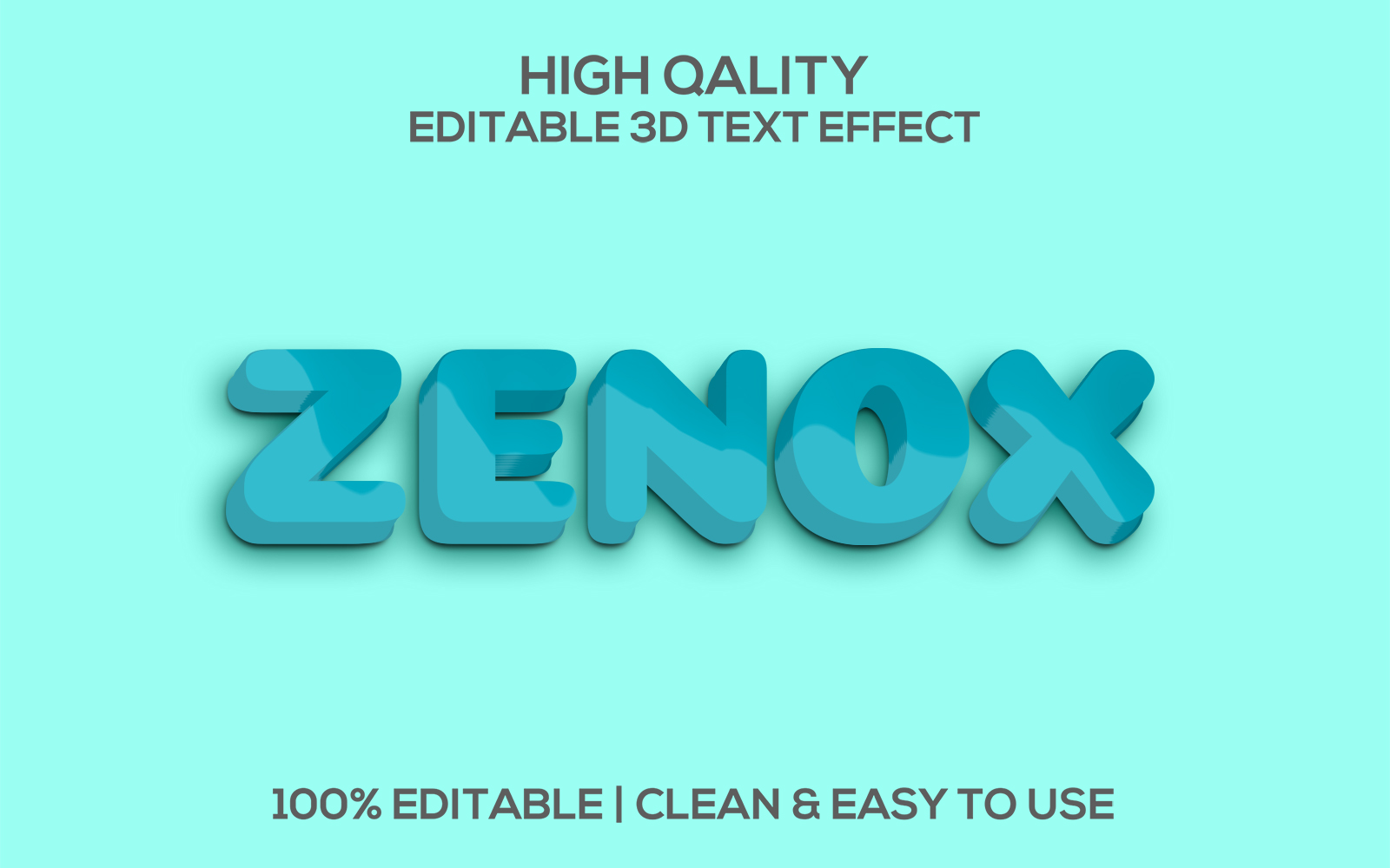 Zenox | 3D Zenox Cartoon Psd Text Style | Zenox Editable Text Effect | Modern Zenox Psd Font Style