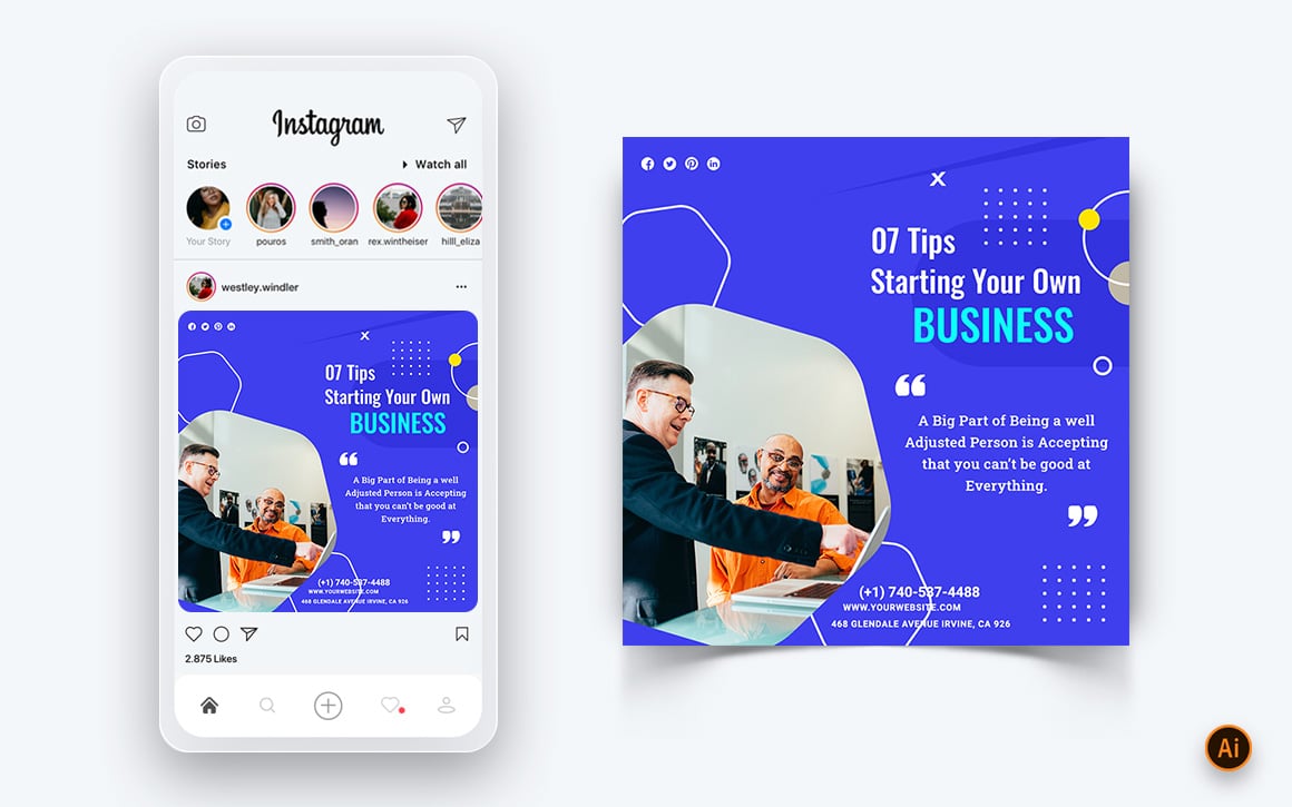 Business Agency Corporate Service Social Media Post Design Template-73