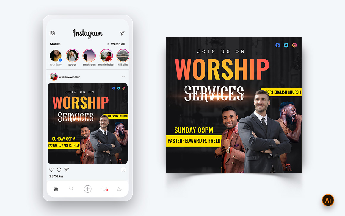 Church Motivational Speech Social Media Post Design Template-04