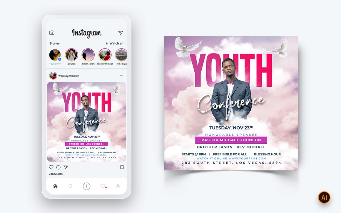 Church Motivational Speech Social Media Post Design Template-08