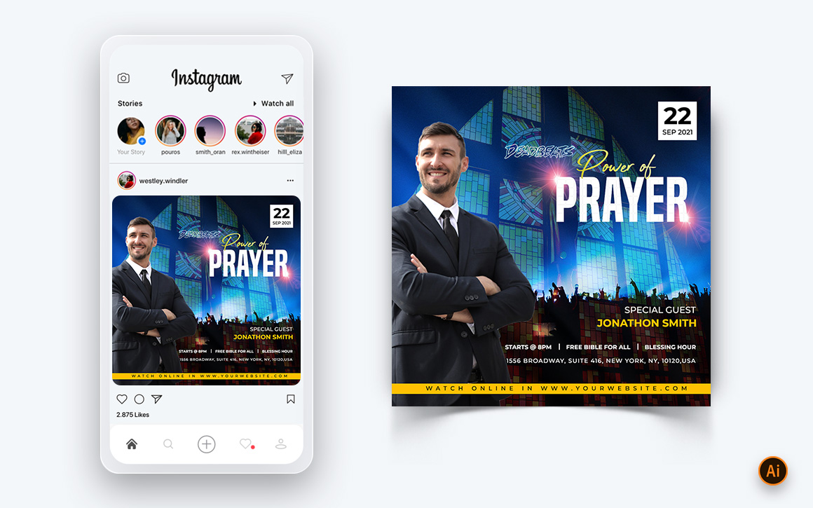 Church Motivational Speech Social Media Post Design Template-09