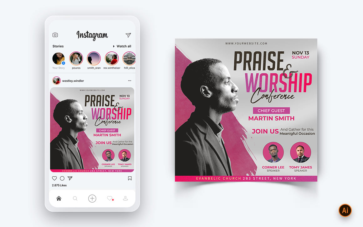 Church Motivational Speech Social Media Post Design Template-11