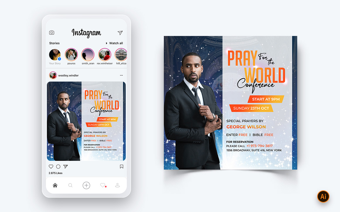 Church Motivational Speech Social Media Post Design Template-12