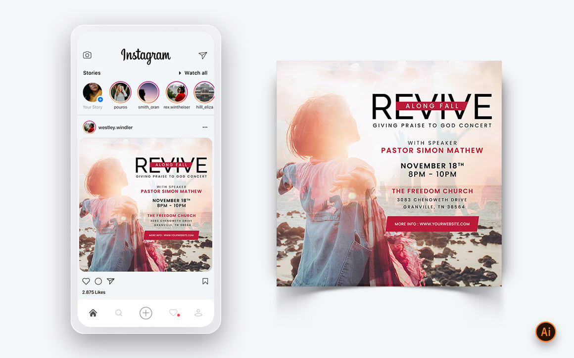 Church Motivational Speech Social Media Post Design Template-13