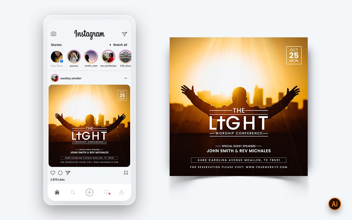 Church Motivational Speech Social Media Post Design Template-14