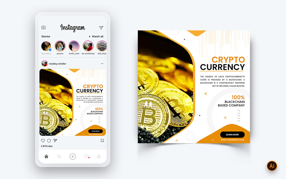 CyrptoCurrency Social Media Instagram Post Design Template-01