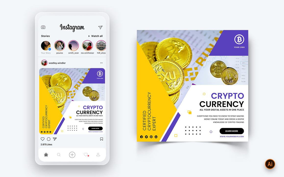 CyrptoCurrency Social Media Instagram Post Design Template-02