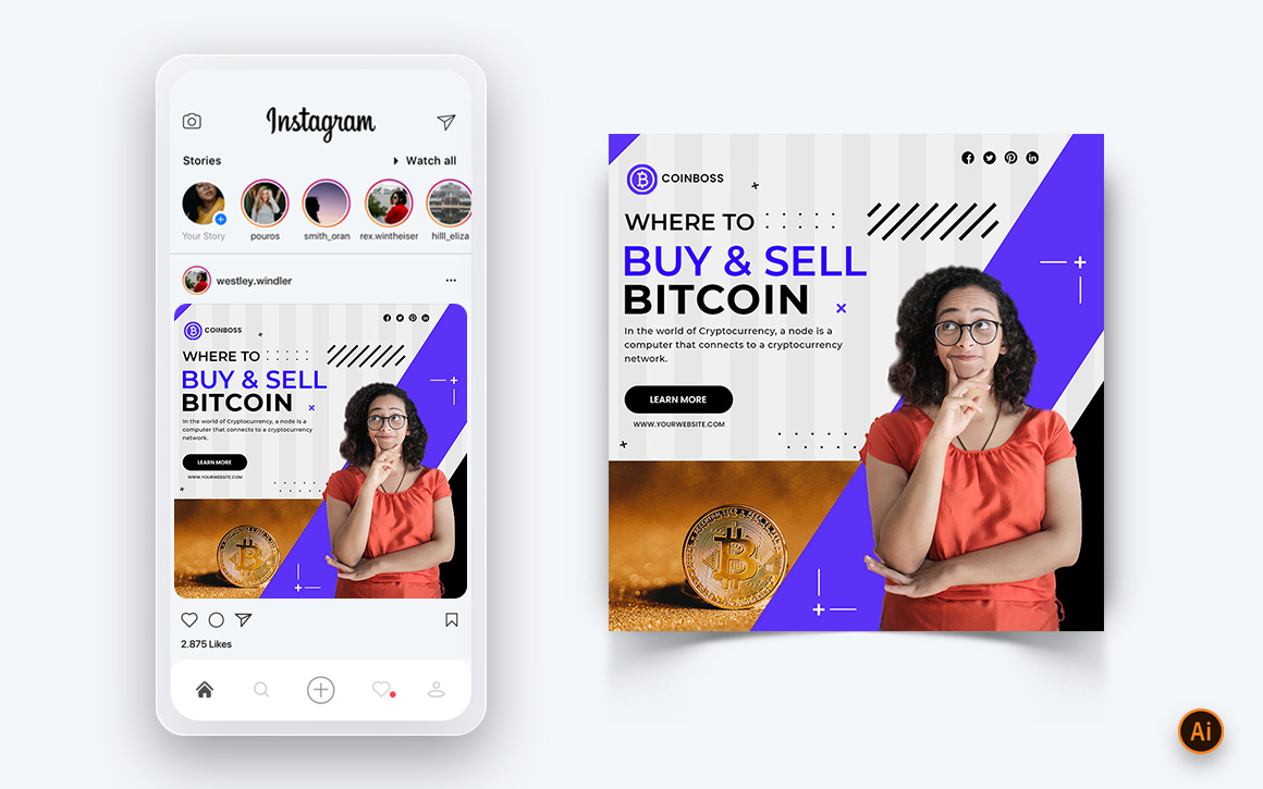 CyrptoCurrency Social Media Instagram Post Design Template-05