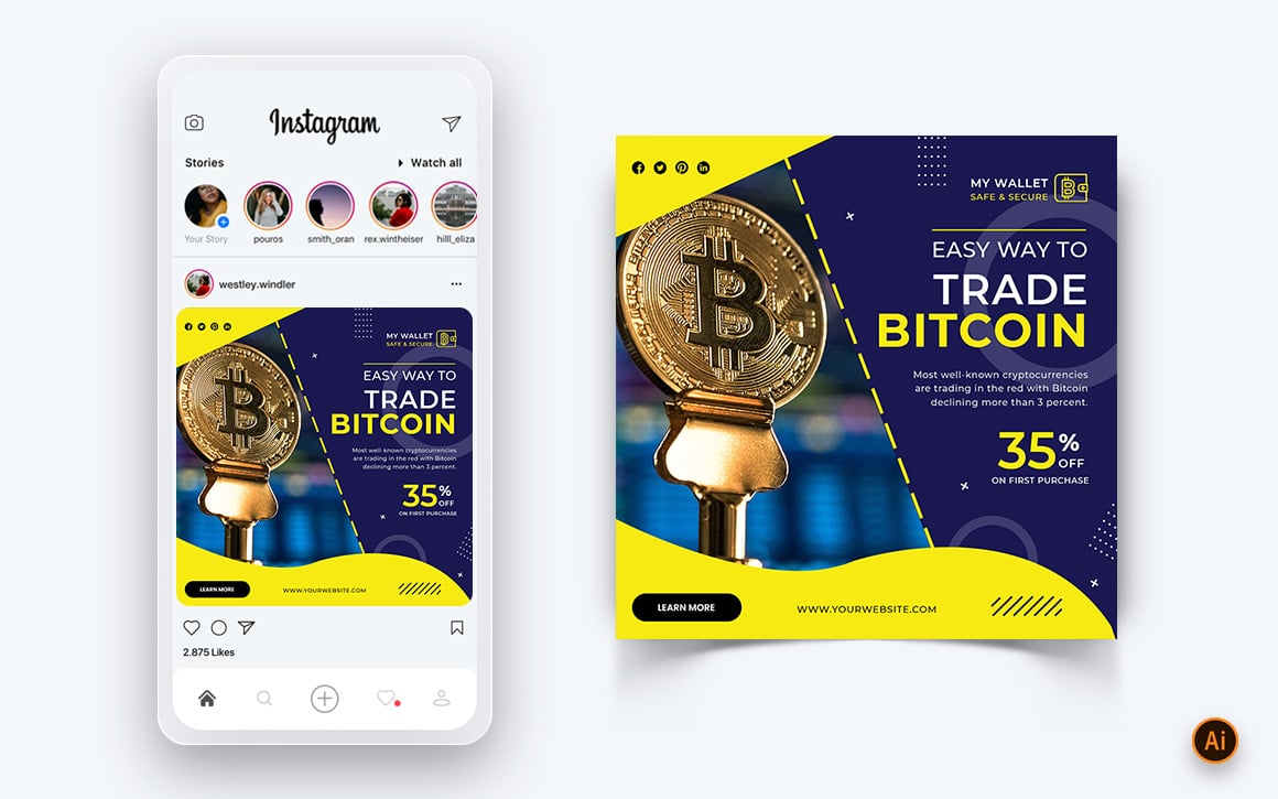 CyrptoCurrency Social Media Instagram Post Design Template-06