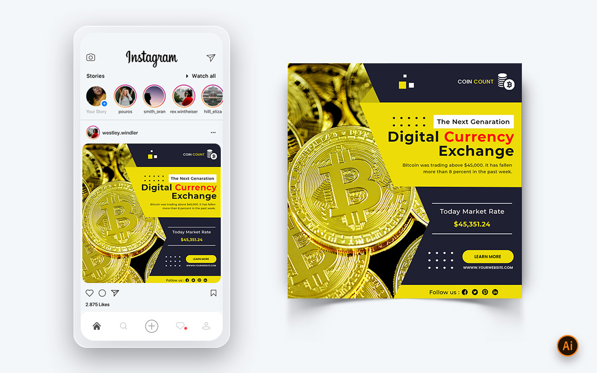 CyrptoCurrency Social Media Instagram Post Design Template-07