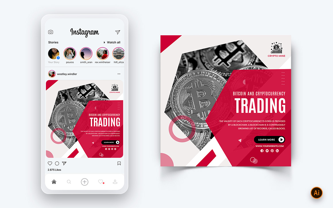 CyrptoCurrency Social Media Instagram Post Design Template-09