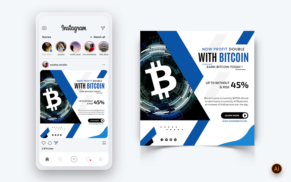 CyrptoCurrency Social Media Instagram Post Design Template-10