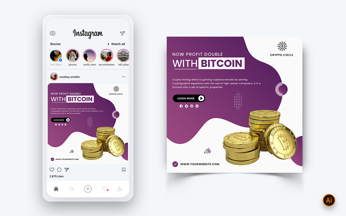 CyrptoCurrency Social Media Instagram Post Design Template-11