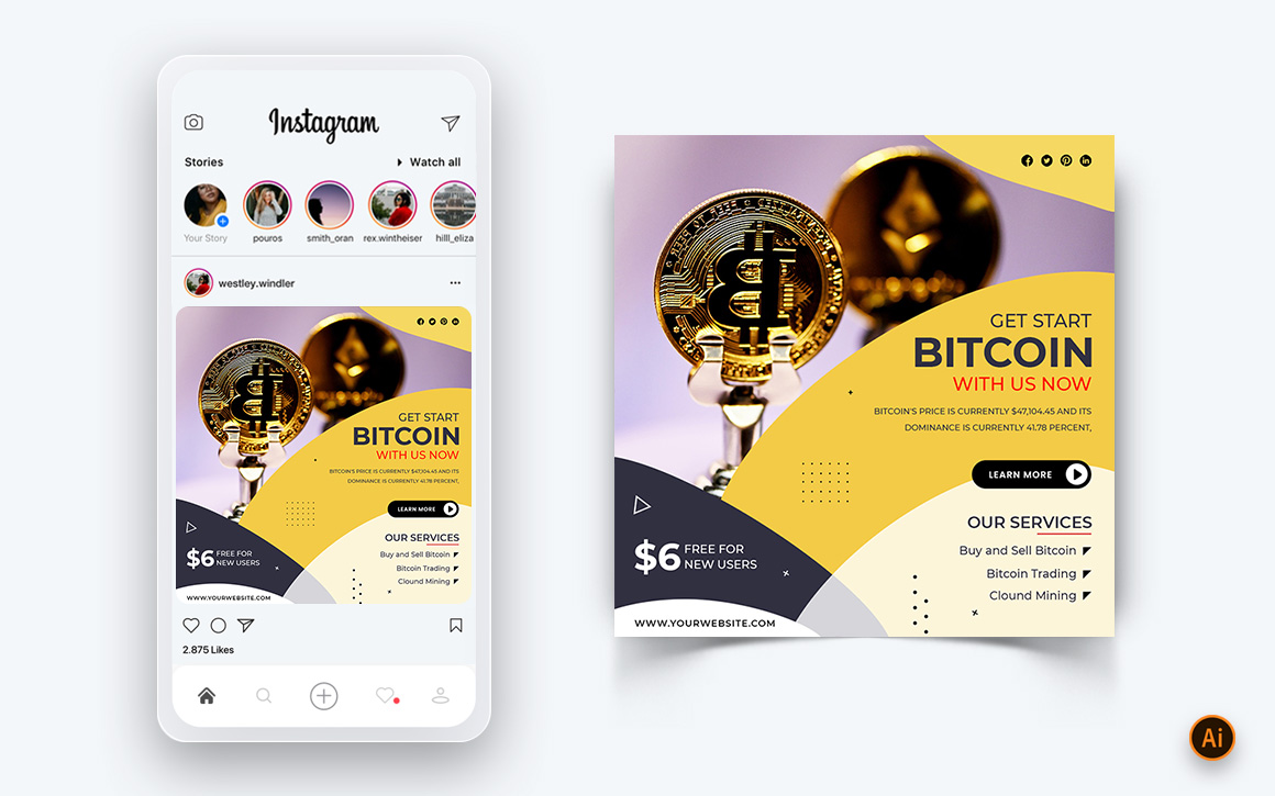 CyrptoCurrency Social Media Instagram Post Design Template-16