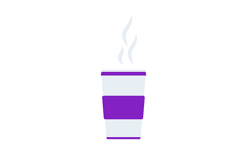 Takeaway coffee cup semi flat color vector object