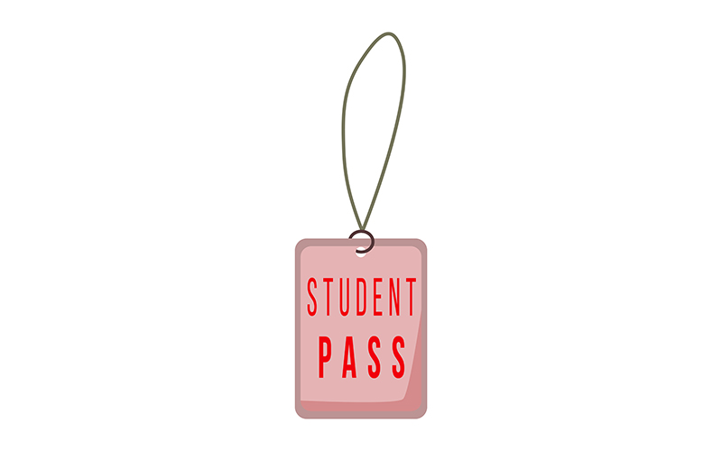 Student pass semi flat color vector object
