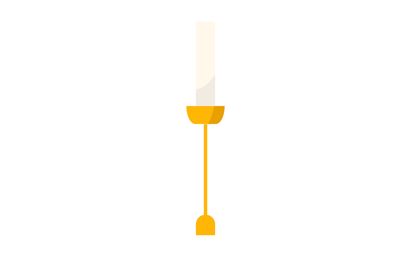 Taper candle in holder semi flat color vector object