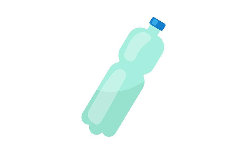Plastic bottle semi flat color vector object