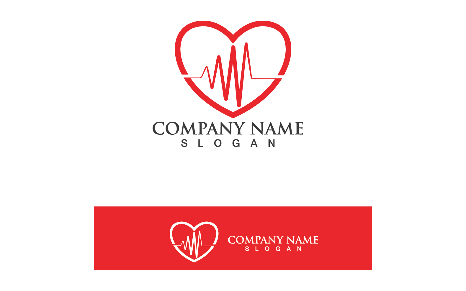 Pulse Line And Heart Beat Hospital Logo V1