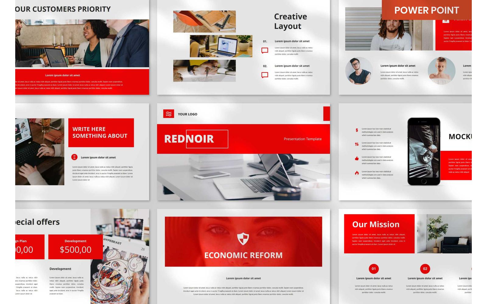 Rednoir Multipurpose PowerPoint Presentation Template