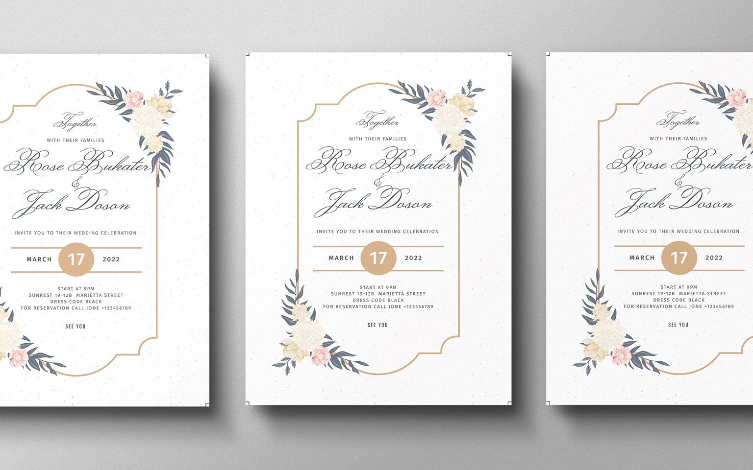 Wedding Invitation Template | Burgundy Wedding Invitation | Wedding Invitation Template