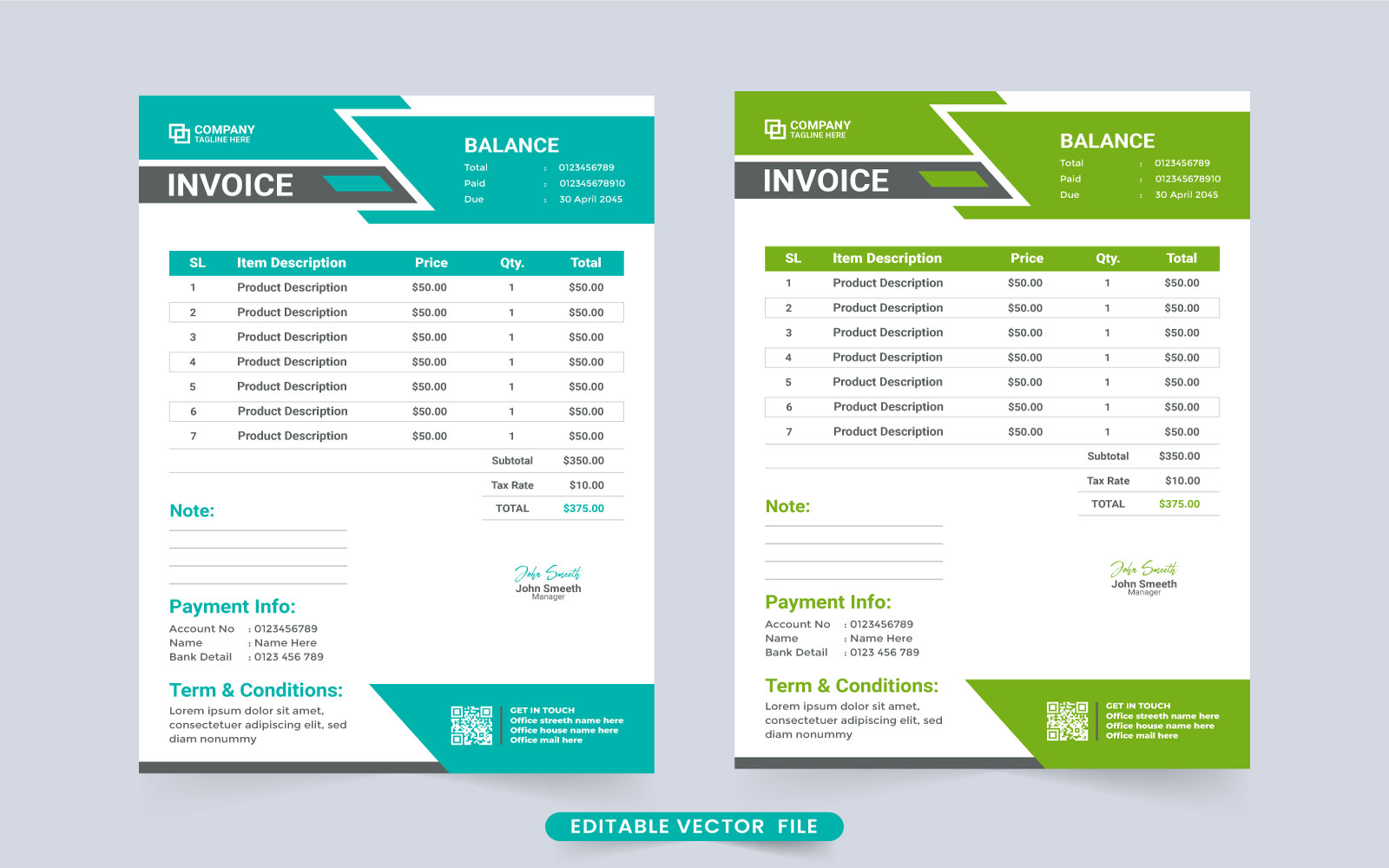 Payment receipt and business voucher