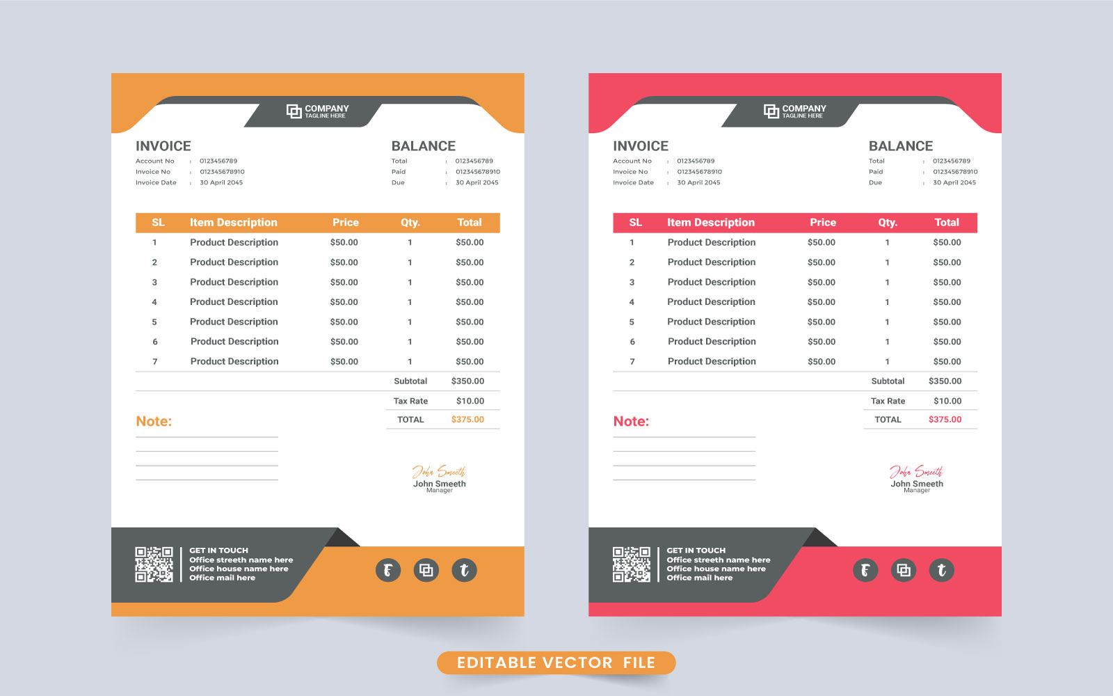 Payment agreement voucher template