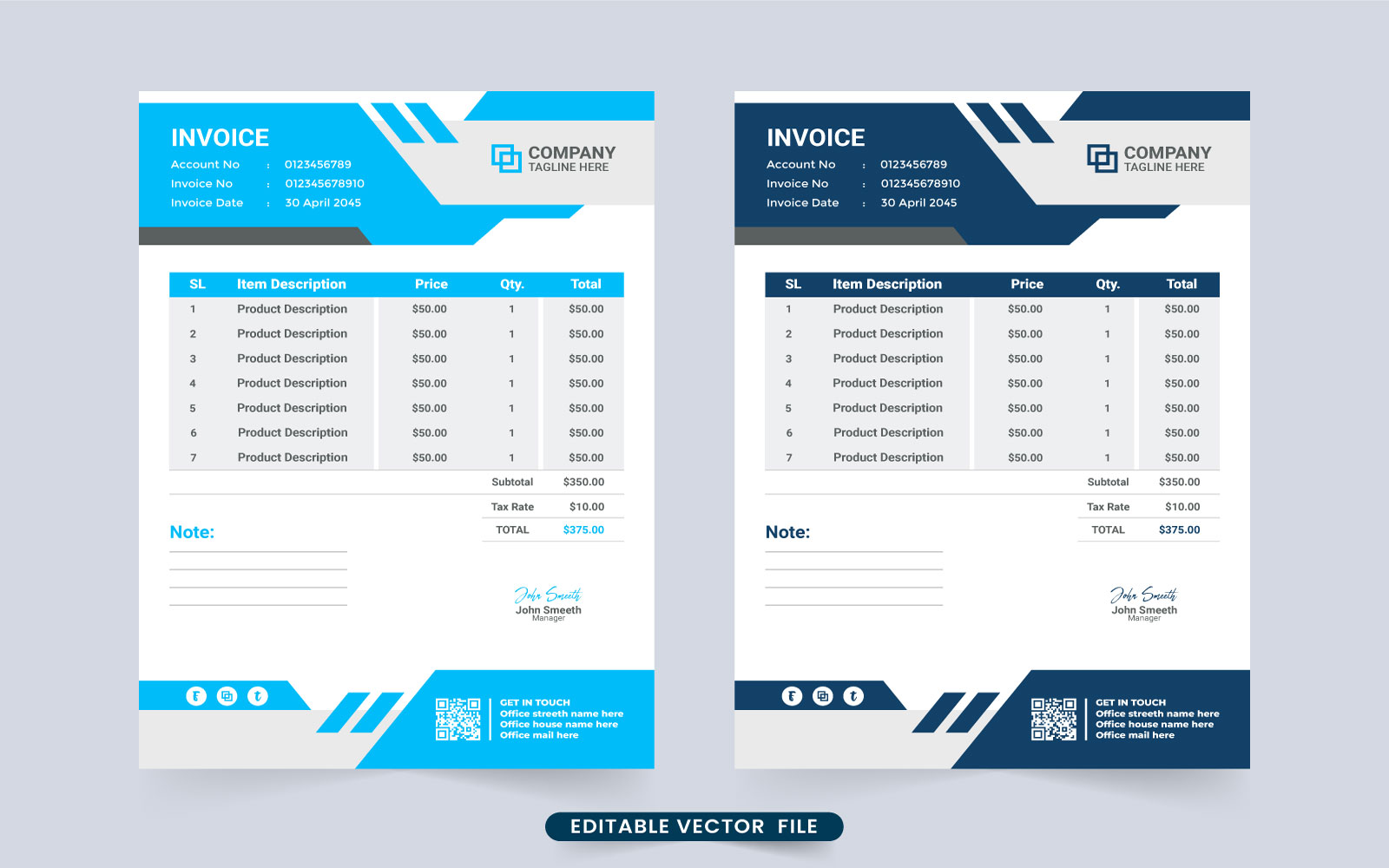 Modern corporate voucher design vector