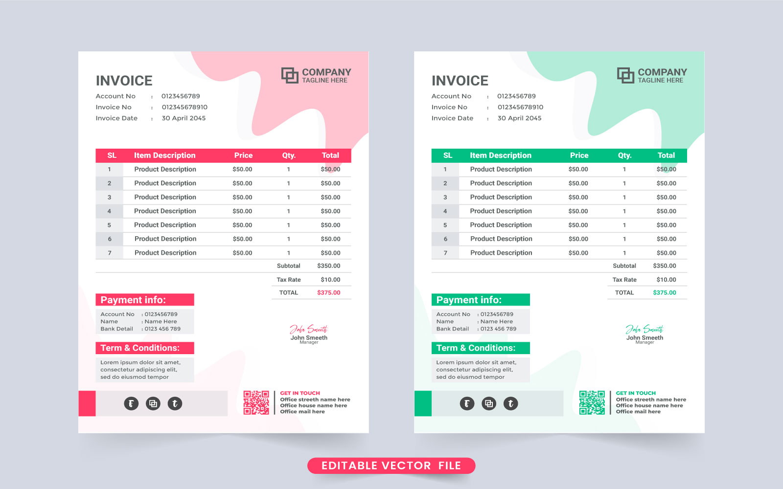 Corporate business cash receipt vector