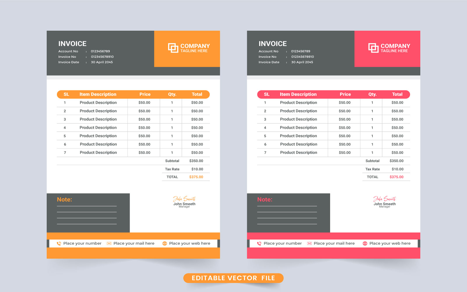 Simple business voucher template vector