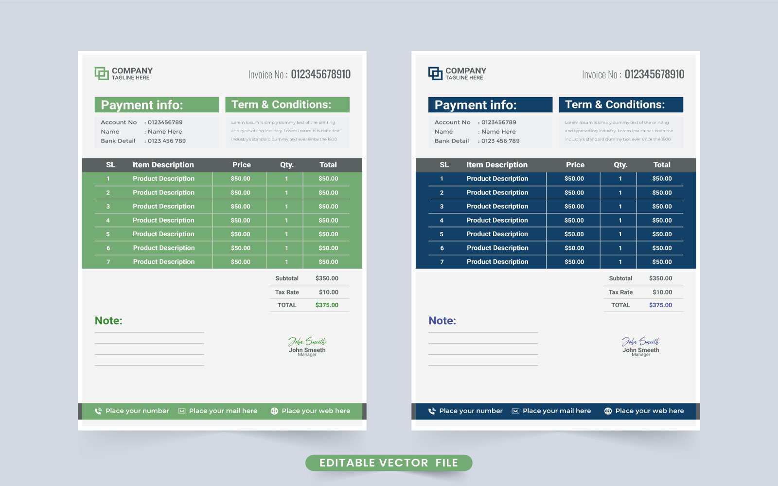 Payment agreement voucher design vector