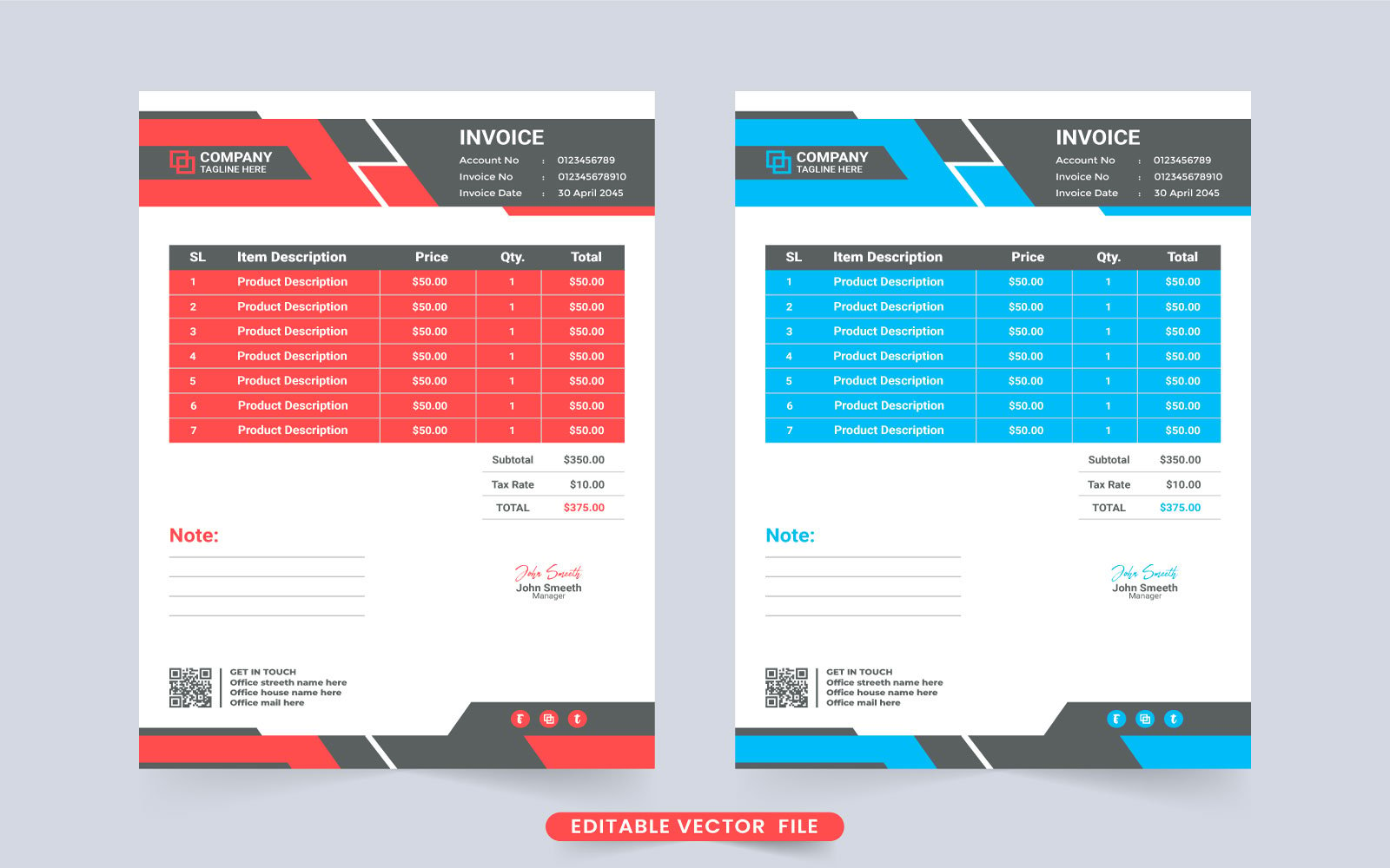 Digital business voucher template vector