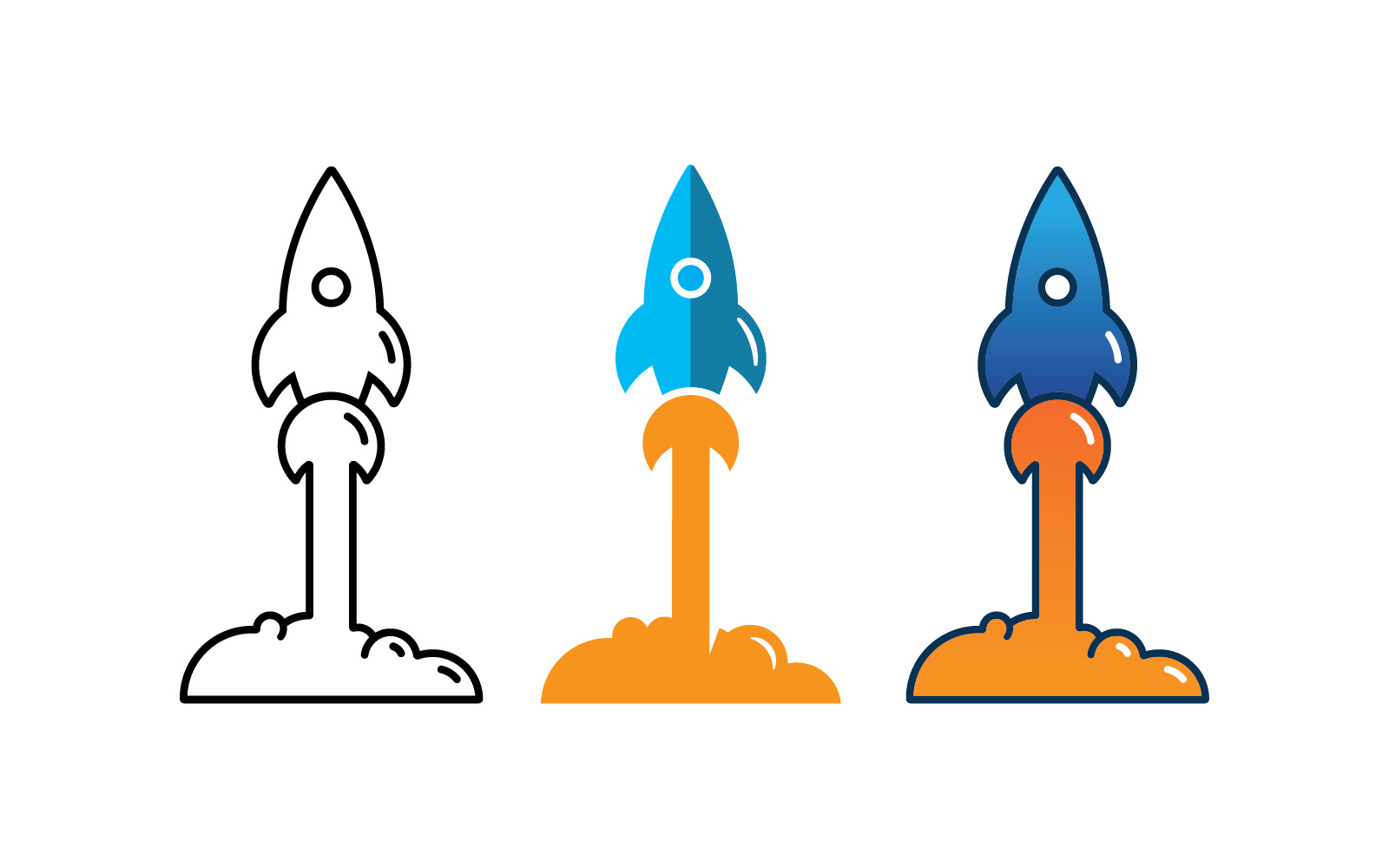 Rocket Template Vector Icon Illustration Design  V3
