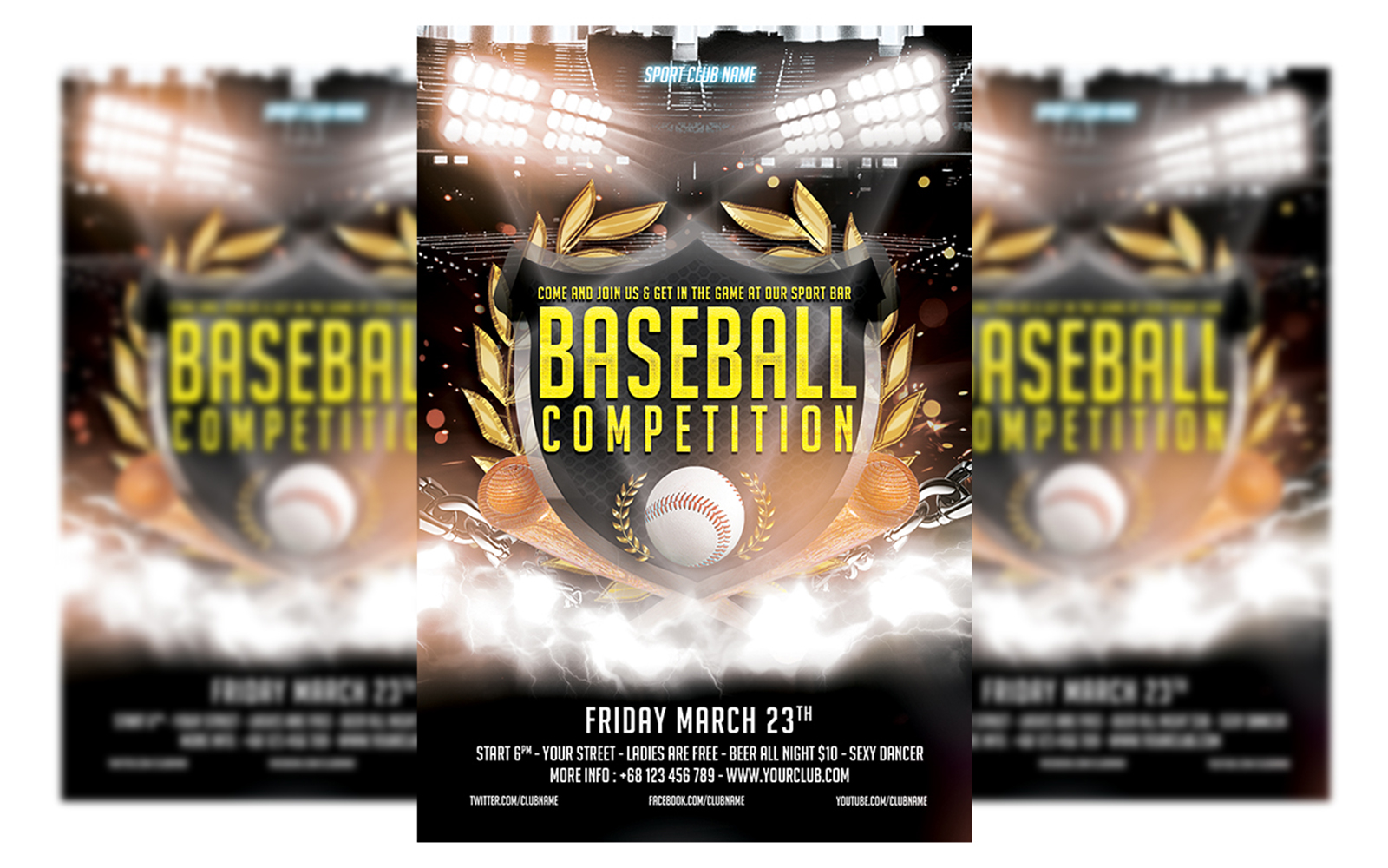 Baseball Tournament Flyer Template #2