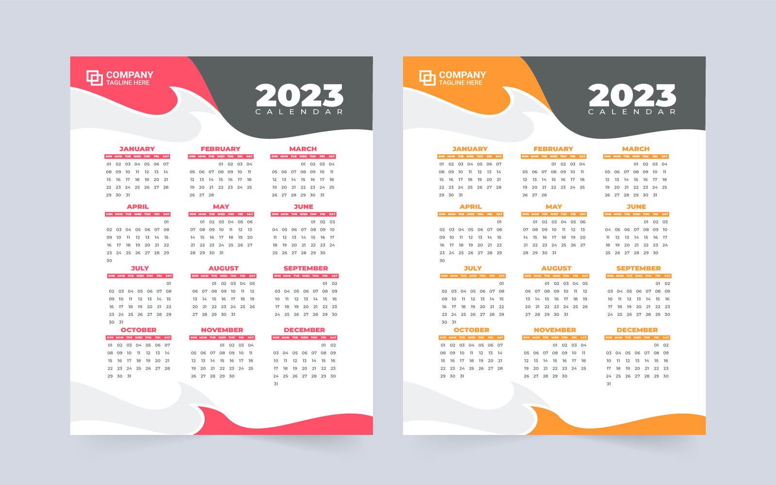 2023 Calendar Stationery Template Vector