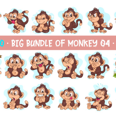 Cartoon Monkey Vectors Templates 272522