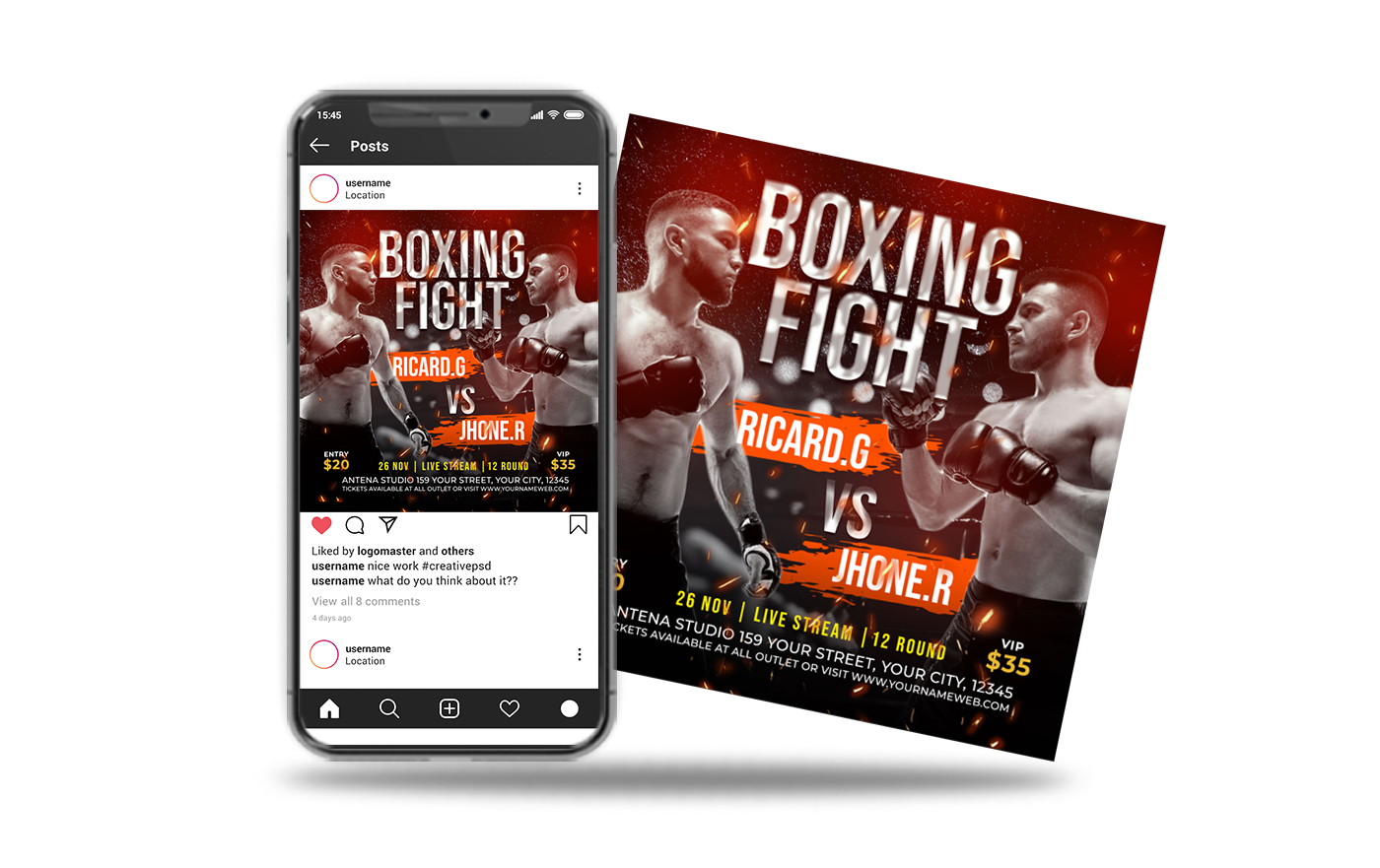 instagram post social media fight boxing