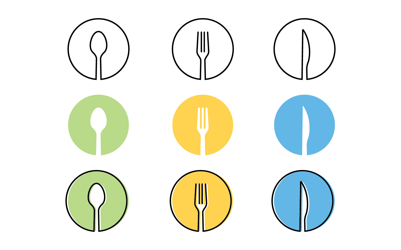 Restaurant Logo With Spoon And Fork Icon V1
