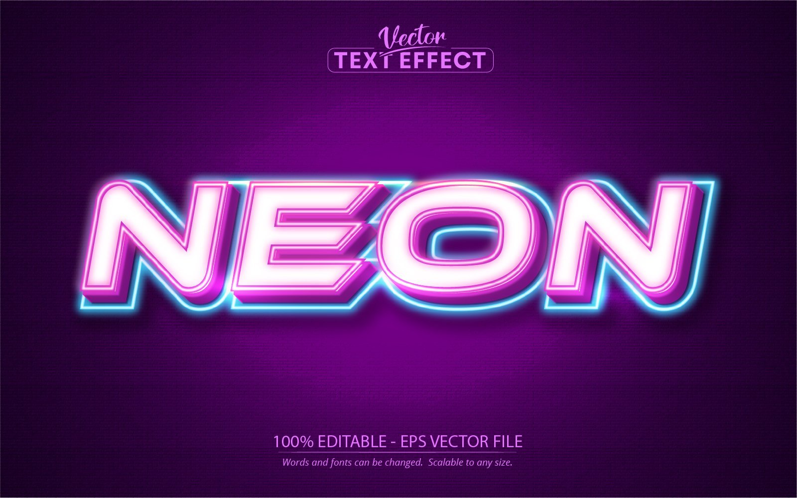 Neon - Editable Text Effect, Neon Light Text Style, Graphics Illustration