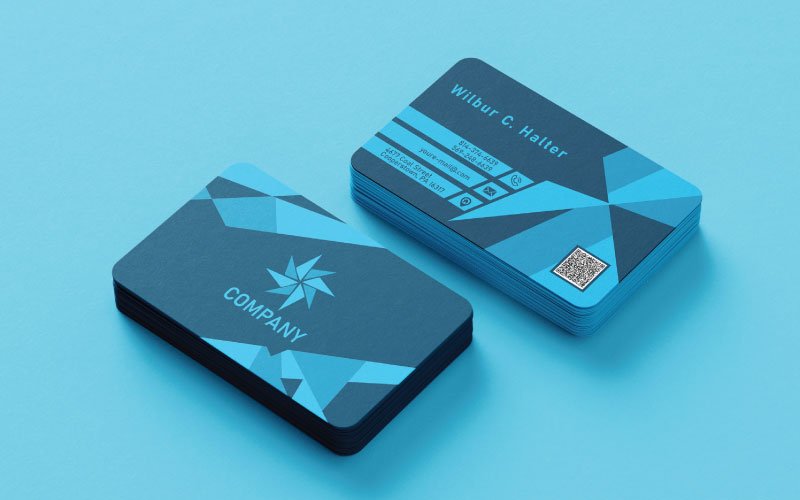 Corporate Blue Business Card Template - Business Card