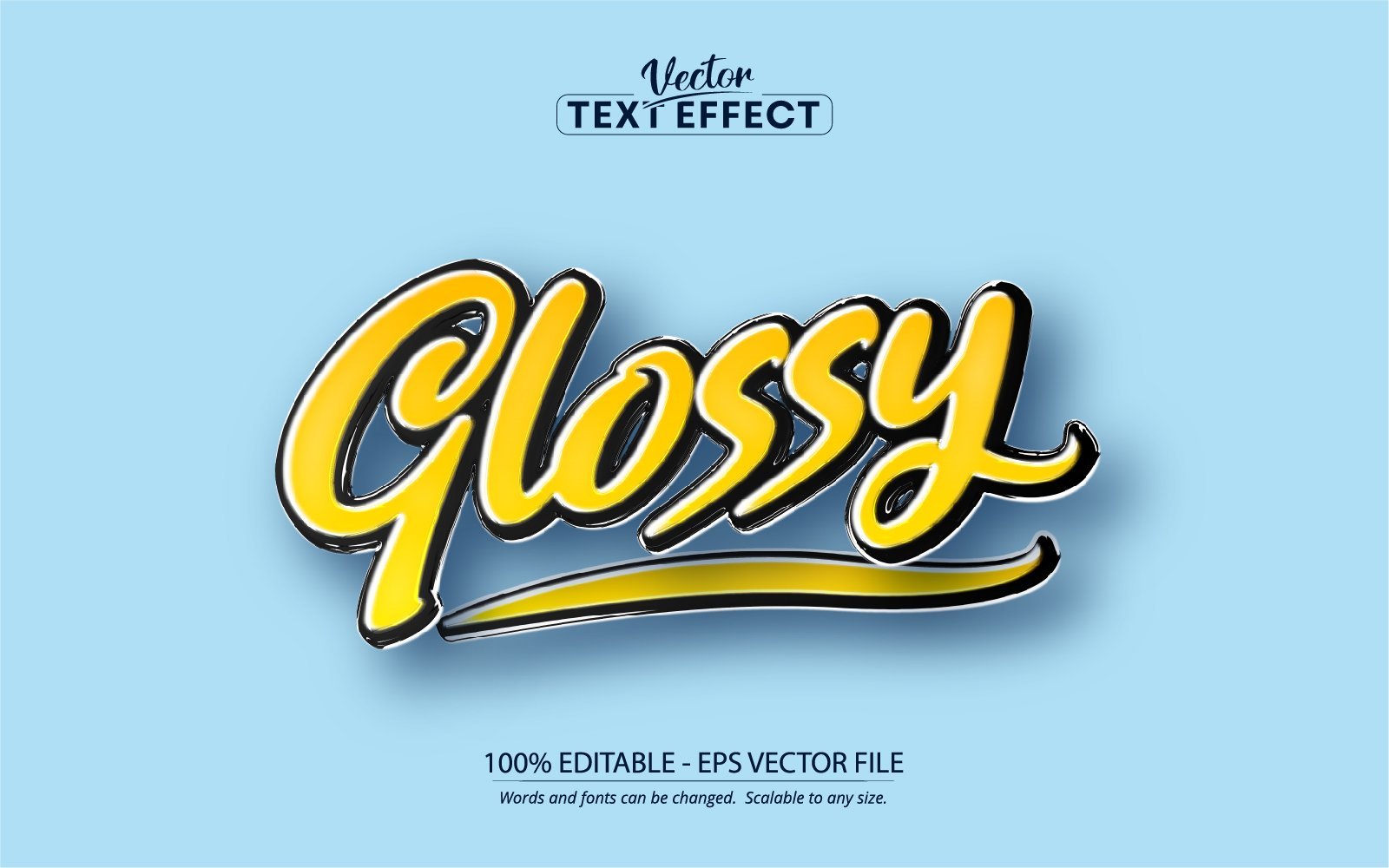 Glossy - Editable Text Effect, Comic And Cartoon Text Style, Graphics Illustration