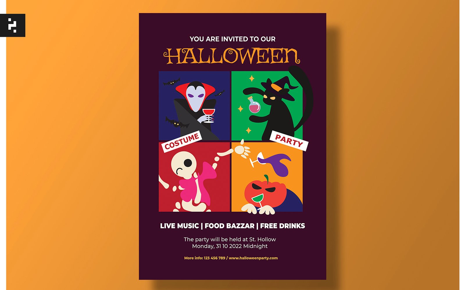 Halloween Costume Party Flyer Template