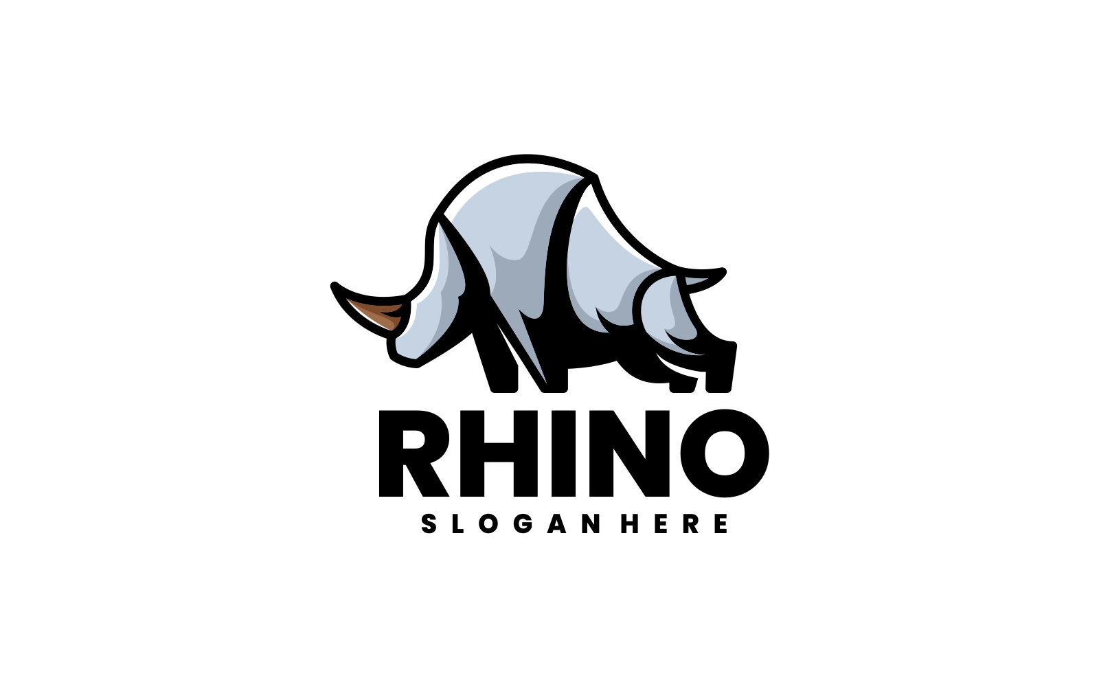 Rhino Simple Mascot Logo Style